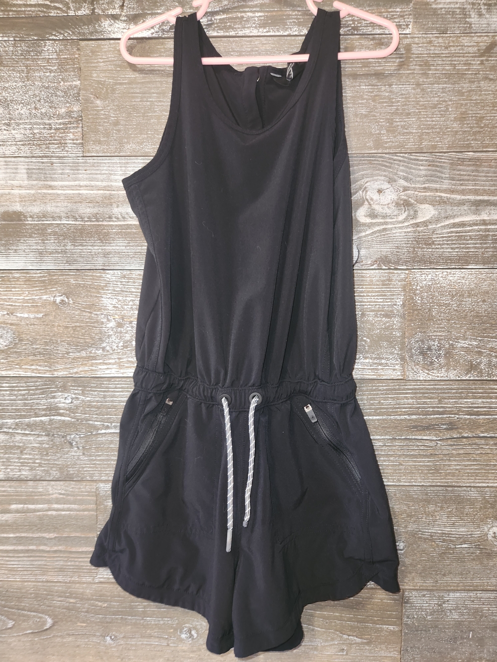 Athleta Girl Black Drawstring Romper Size Medium